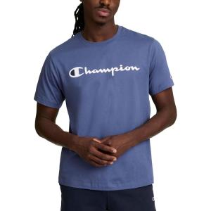 image:imageChampion Mens Classic Script Graphic Short Sleeve TShirt Standard Fit Tonal Logo Available in Regular and Big amp TallCoastal Fjord