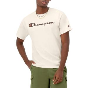 image:imageChampion Mens Classic Script Graphic Short Sleeve TShirt Standard Fit Tonal Logo Available in Regular and Big amp TallNatural