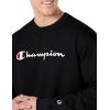 image:imageChampion Mens Crewneck Fleece Sweatshirt Standard Fit Midweight Script Logo Available in Regular and Big amp TallBlack  Classic Script Logo