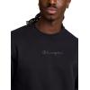 image:imageChampion Mens Crewneck Fleece Sweatshirt Standard Fit Midweight Script Logo Available in Regular and Big amp TallBlack  Tonal Script Logo