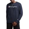 image:imageChampion Mens Crewneck Fleece Sweatshirt Standard Fit Midweight Script Logo Available in Regular and Big amp TallNavy  Classic Script Logo