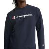 image:imageChampion Mens Crewneck Fleece Sweatshirt Standard Fit Midweight Script Logo Available in Regular and Big amp TallNavy  Classic Script Logo