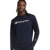 image:imageChampion Mens Crewneck Fleece Sweatshirt Standard Fit Midweight Script Logo Available in Regular and Big amp TallNavy  Classic Script Logo