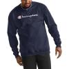 image:imageChampion Mens Crewneck Fleece Sweatshirt Standard Fit Midweight Script Logo Available in Regular and Big amp TallNavy  Classic Script Logo