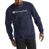 image:imageChampion Mens Crewneck Fleece Sweatshirt Standard Fit Midweight Script Logo Available in Regular and Big amp TallNavy Script