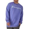 image:imageChampion Mens Crewneck Fleece Sweatshirt Standard Fit Midweight Script Logo Available in Regular and Big amp TallStone Crush Blue  Classic Script Logo