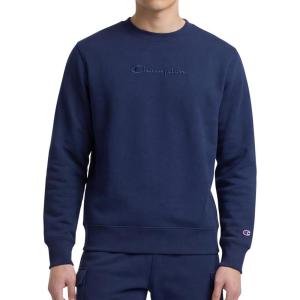 image:imageChampion Mens Crewneck Fleece Sweatshirt Standard Fit Midweight Script Logo Available in Regular and Big amp TallBlue Depths  Tonal Script Logo