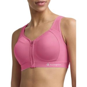 image:imageChampion Womens Sports Bra Motion Control FrontZip HighImpact Maximum Support Breathable MoistureWickingPink Cosmos