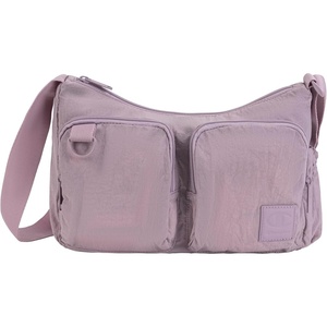 image:imageChampion Quartz Small Messenger Bag in Crinkle Nylon with Adjustable Strap Water Bottle Pocket for Work Travel CommuteSnap Back Purple