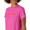 image:imageChampion Womens Classic Short Sleeve Graphic TShirt Standard Fit Script LogoPeony Parade Pink Script