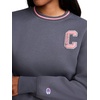 image:imageChampion Womens Crewneck With Chenille Patch Standard Fit Midweight FleeceForged Steel Gray
