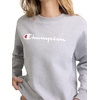 image:imageChampion Womens Powerblend Crewneckloose Fitmidweight Fleecescript LogoOxford Gray Heather  Classic Script Logo