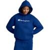 image:imageChampion Womens Pullover Fleece Hoodie Loose Fit Midweight Script Logo Available in Regular and PlusBlue Depths