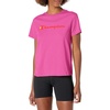 image:imageChampion Womens Classic Short Sleeve Graphic TShirt Standard Fit Script LogoPeony Parade Pink Script