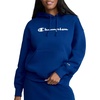 image:imageChampion Womens Pullover Fleece Hoodie Loose Fit Midweight Script Logo Available in Regular and PlusBlue Depths