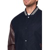 image:imageChampion Mens Letterman Varsity Bomber Jacket With Faux Leather SleevesNavy  Burgundy