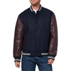 image:imageChampion Mens Letterman Varsity Bomber Jacket With Faux Leather SleevesNavy  Burgundy