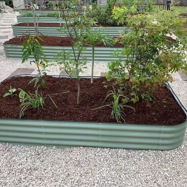 imageVego Garden 17quot Tall 10 in 1 Raised Garden Bed and 80 Long Wall Trellis for 40 x 80 Garden Beds Olive Green