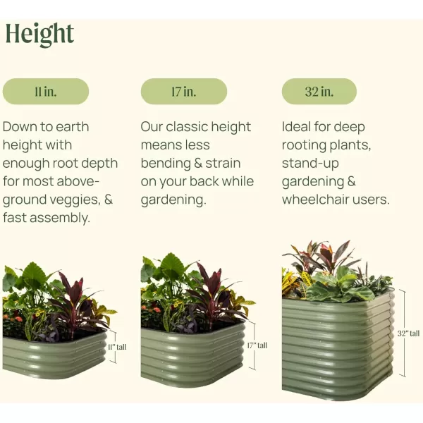 imageVego garden 32quot Extra Tall Raised Garden Bed Kits 4 in 1 Modular Raised Planter Box for Vegetables Flowers Fruits Oval Metal Raised Garden Bed Modern GrayPearl White