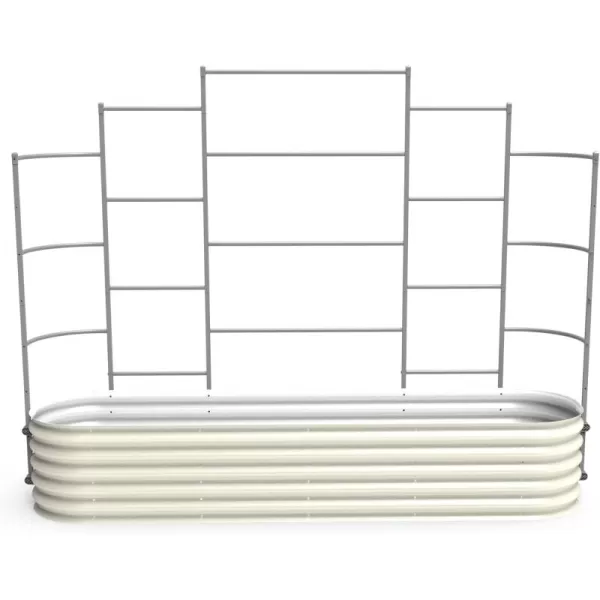 image17quot Tall 9 in 1 Raised Garden Bed and 8 Long Wall Trellis for 20 x 80 Garden Beds Pearl White