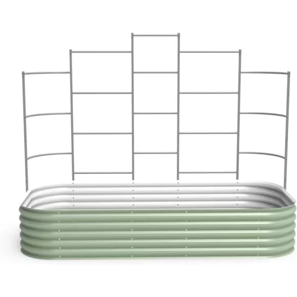 imageVego Garden 17quot Tall 10 in 1 Raised Garden Bed and 80 Long Wall Trellis for 40 x 80 Garden Beds Olive Green