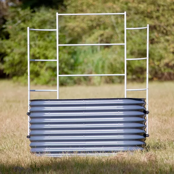 image17quot Tall 10 in 1 Raised Garden Bed and 95 Long Wall Trellis for 25 x 95 Garden Beds Pearl White