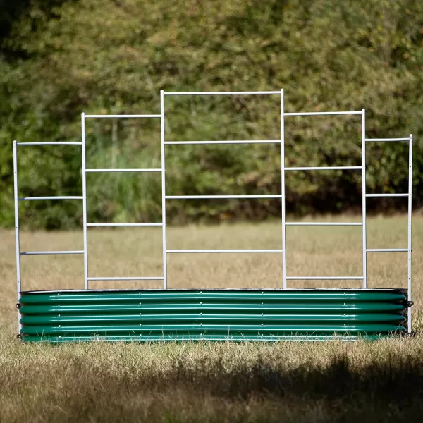 image17quot Tall 10 in 1 Raised Garden Bed and 95 Long Wall Trellis for 25 x 95 Garden Beds Pearl White