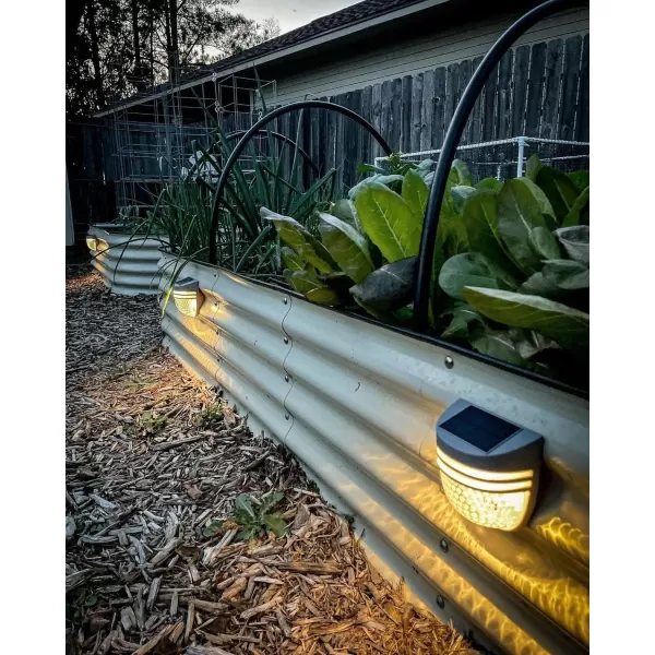 imageVego garden 17quot Tall 6 in 1 Raised Garden Bed Modern Gray with 8Pack Solar Garden Lights