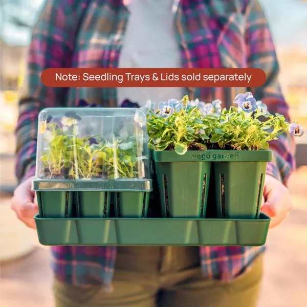 imageVego garden Bottom Watering Trays Plant Growing Trays for Seedlings 10quot x 10quot Seedling Trays 4 Pack10 x 10 8 Pack