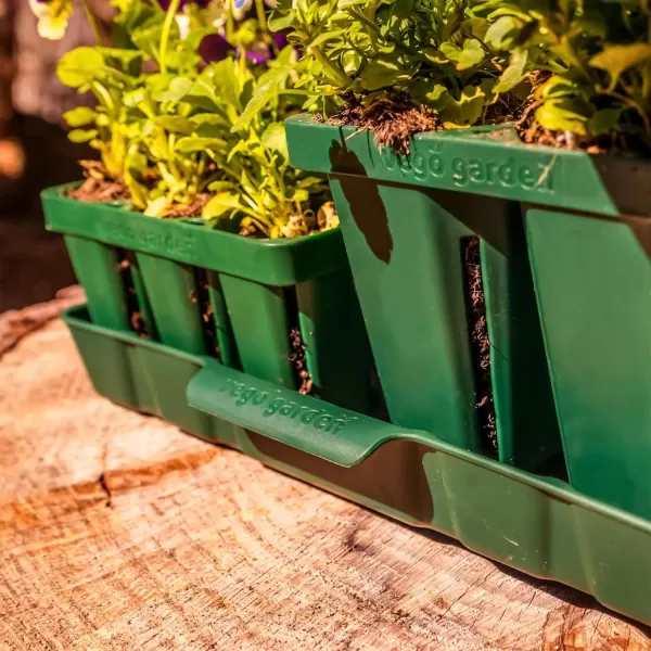 imageVego garden Bottom Watering Trays Plant Growing Trays for Seedlings 10quot x 10quot Seedling Trays 4 Pack10 x 10 8 Pack