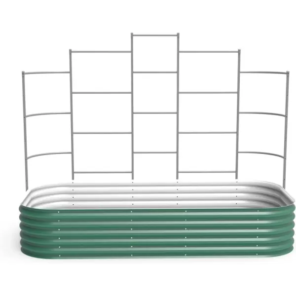 image17quot Tall 10 in 1 Raised Garden Bed and 80 Long Wall Trellis for 40 x 80 Garden Beds Pearl White