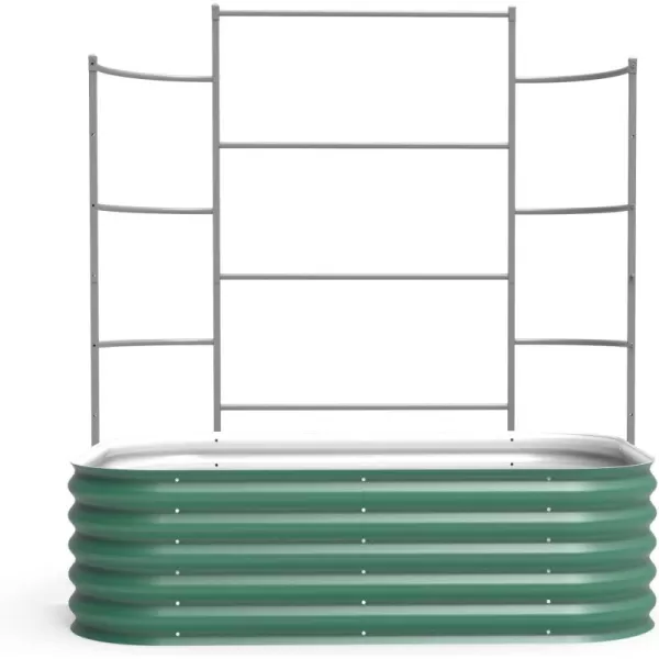 image17quot Tall 6 in 1 Raised Garden Bed and 50 Long Wall Trellis for 35 x 50 Garden Beds Olive Green