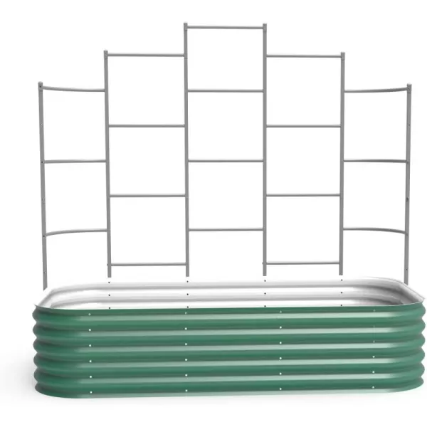 image17quot Tall 6 in 1 Raised Garden Bed and 65 Long Wall Trellis for 20 x 65 Garden Beds British Green