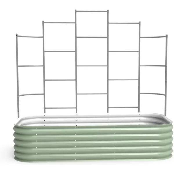 image17quot Tall 6 in 1 Raised Garden Bed and 65 Long Wall Trellis for 20 x 65 Garden Beds Olive Green