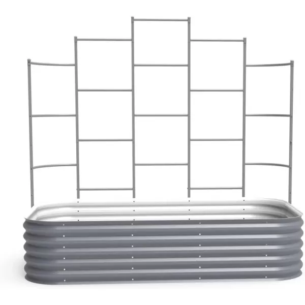 image17quot Tall 9 in 1 Raised Garden Bed and 65 Long Wall Trellis for 35ft x 65ft Garden Beds Modern Gray