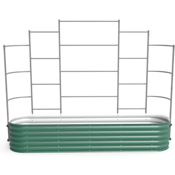 image17quot Tall 9 in 1 Raised Garden Bed and 8 Long Wall Trellis for 20 x 80 Garden Beds British Green