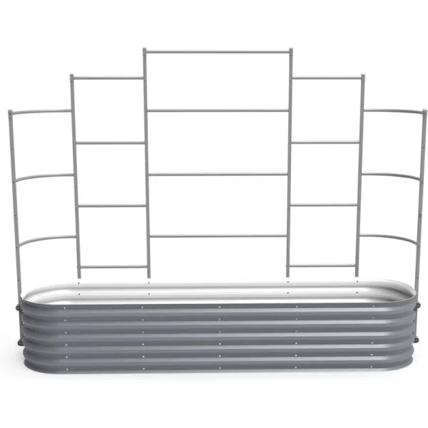 image17quot Tall 9 in 1 Raised Garden Bed and 8 Long Wall Trellis for 20 x 80 Garden Beds Modern Gray