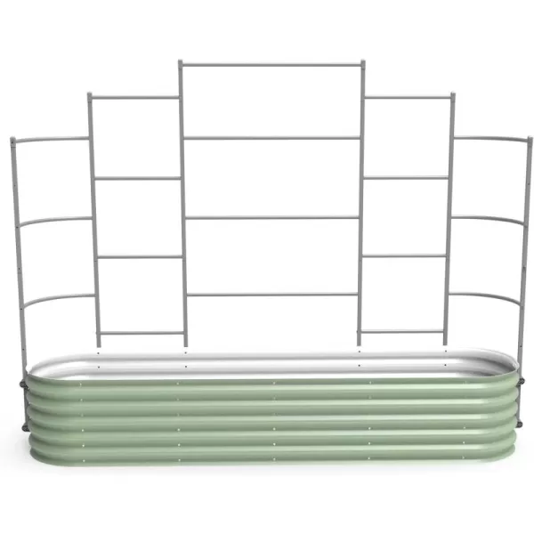 image17quot Tall 9 in 1 Raised Garden Bed and 8 Long Wall Trellis for 20 x 80 Garden Beds Olive Green