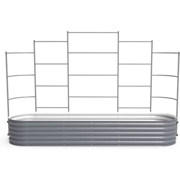 imageVego Garden 17quot Tall 10 in 1 Raised Garden Bed and 95 Long Wall Trellis for 25 x 95 Garden Beds Morden Gray