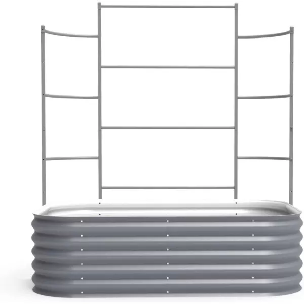 imageVego Garden 17quot Tall 6 in 1 Raised Garden Bed and 50 Long Wall Trellis for 35 x 50 Garden Beds Morden Gray