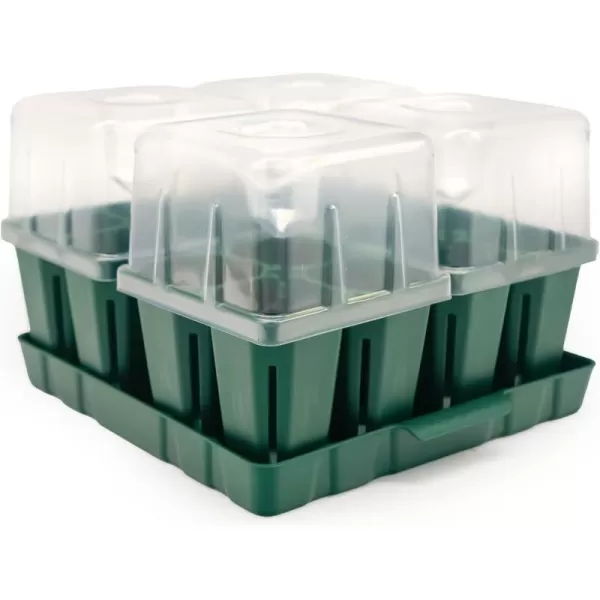 imageVego garden Seedling Suite Products 4 Pack Jumbo Seedling Trays with Seedling Tray Lids and 10quot x 10quot Bottom Watering Trays10 x 10 Bottom Tray