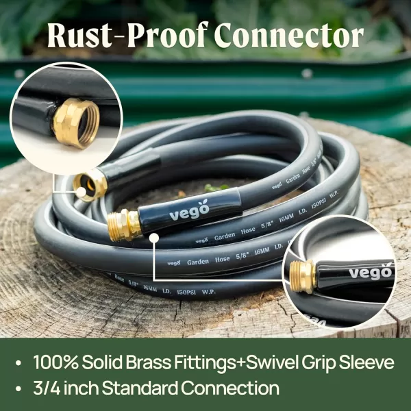 imageVego Garden Leader Hose 16ft with Brass Thread and Swivel Grip Sleeve 12quot Leader Garden Water Hose with Male to Female Fittings for Garden ampamp Yard58 6ft