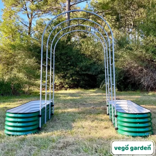 imageVego Garden Modular Arched Trellis System Triple Section 60 Long Trellis for 20 x 80 9 in 1 Garden BedVAT70  Triple Section 70 Long Trellis