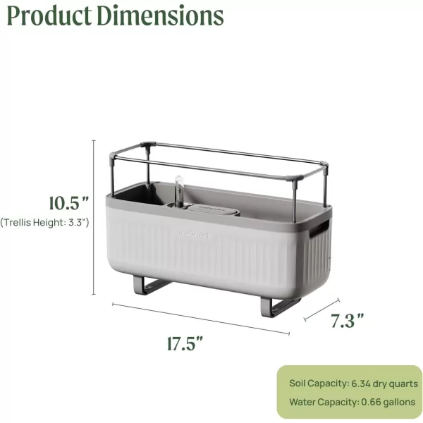 imageVego garden 2 Pack Herb Indoor Plant Box Self Watering Planters Pots for Indoor Plants with Trellis for Kitchen Window Sill or Countertop Plants Cage  Sage GreenCream White