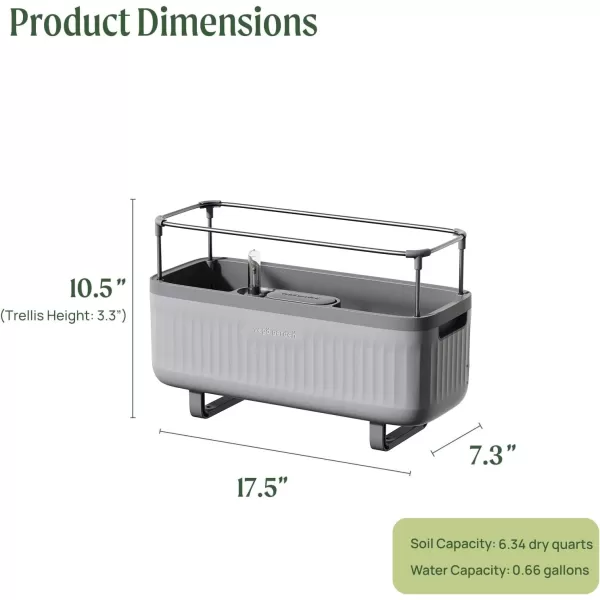 imageVego garden 2 Pack Herb Indoor Plant Box Self Watering Planters Pots for Indoor Plants with Trellis for Kitchen Window Sill or Countertop Plants Cage  Sage GreenFog Gray