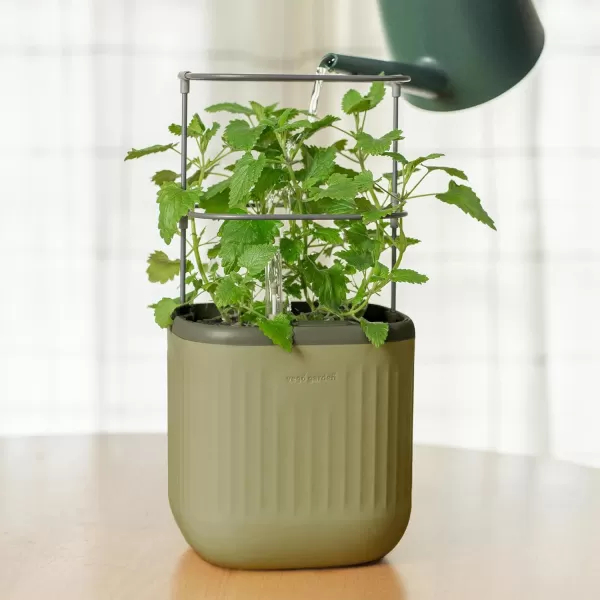 imageVego garden Herb Planter Box with Trellis ampamp Mini Planter Indoor Pots with Trellis Sage Green