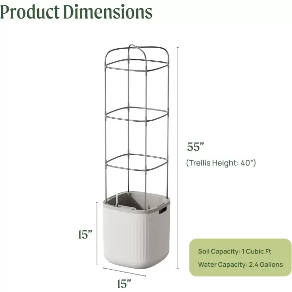 imageVego garden Tomato Planter Box with Trellis SelfWatering Rolling Raised Garden Bed for Climbing Vegetables Plants Cage 3 Pack