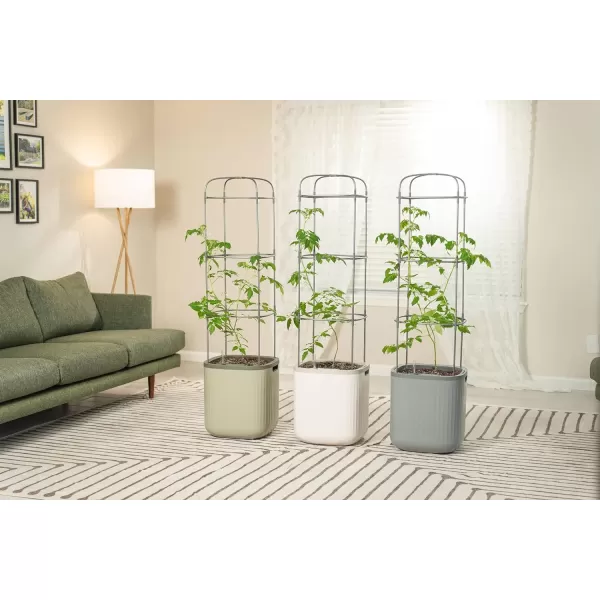 imageVego garden Tomato Planter Box with Trellis SelfWatering Rolling Raised Garden Bed for Climbing Vegetables Plants Cage 3 Pack