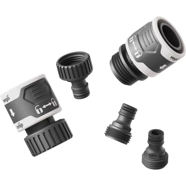 imageVego Garden Hose Fitting Quick Connector Set with Water Stop ampamp Lock Feature Quick Release Kit Hose Fittings and Adapters V2 Set of 5Set of 5 V2