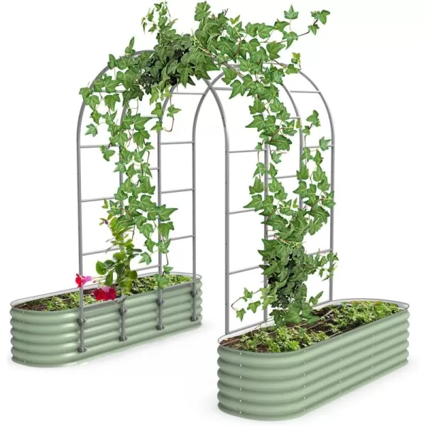 imageVego Garden Modular Arched Trellis System Triple Section 60 Long Trellis for 20 x 80 9 in 1 Garden BedVAT45  Triple Section 45 Long Trellis